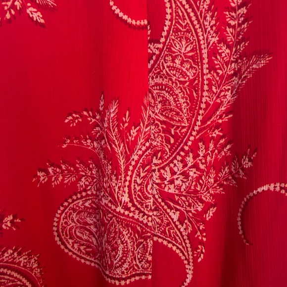 Tommy Hilfiger sleeveless red paisley summer dress size 12. EUC - Picture 3 of 7